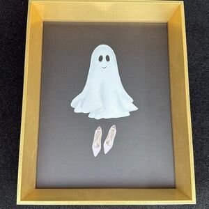 ghost with high heels painting black background